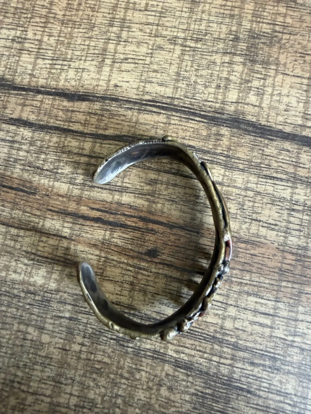 Vintage copper & brass artsy cuff bracelet - Picture 4 of 5